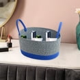 thumbnail image 4 of Woven Storage Basket for Desktop Organizing – Cotton Thread, 11.81 in x 7.87 in x 3.94 in, Purple/Red/Green/Blue/Pink, 4 of 7