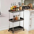 thumbnail image 1 of CaiYueKe Plastic Storage Cart with Wheels, 3 Tier Rolling Utility Cart, Mobile Organizer for Kitchen Bathroom Dorm, Slim Space Saving Rolling Cart, Multi-Purpose Storage Rack with Removable Shelves, 1 of 7