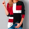 thumbnail image 2 of Yuyuzo Chemises pour Femmes Manches Longues Col Rond Mode Patchwork Color Block Hauts Décontractés Chemises Amples, 2 of 5