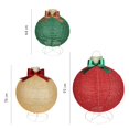 thumbnail image 2 of Holiday Time Lot de 3 Boules de Noël Lumineuses avec Noeud, Rouge/ Or/ Vert, 2 of 4