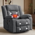 thumbnail image 1 of YSICK Swivel Rocker Recliner Chair with USB Ports Chenille for Living Room,Grey, 1 of 7