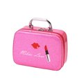 thumbnail image 1 of Makeup Case Lip Printed Portable Top Handle Makeup Box Cosmetic Organizer, 1 of 8