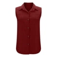 thumbnail image 4 of Besolor Women's Summer Tank Tops Collared Sleeveless Button down Shirts Casual Loose Work Business Blouse, 4 of 6