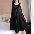 thumbnail image 2 of Kcodviy Robe Décontractée Unie pour Femmes en Coton, Nuisette Sans Manches à Col Rond en Dentelle, Chemises de Nuit Surdimensionnées pour Femmes, Robe à Empiècements, Chandail Ample à Boutons devant, Robe de Nuit, 2 of 6