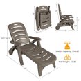 thumbnail image 2 of Costway 2 Pcs Chaise Longue Pliante Inclinable à 5 Positions Brun, 2 of 10