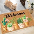 thumbnail image 4 of Front Door Rugs Indoor Entrance Coir Door Mats Cute Doormat Waterproof Summer Outdoor Rug Non Slip Doormat Easy to Clean Perfect for Indoor and Outdoor Use, 16x24 Inch Green Plant Pattern, 4 of 6