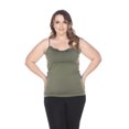 thumbnail image 2 of White Mark Universal PS132-08 Plus Size Lace Trim Tank Top, Olive - One Size, 2 of 4