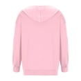 thumbnail image 5 of TIMIFIS Chandail à Capuchon à Manches Longues Rose pour Femmes, Veste de Survêtement Zippée avec Poches - Rose - Sfall, 5 of 5