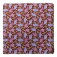 thumbnail image 4 of Bimba Foulard en Pure Soie à Imprimé Floral Feuilles Rouges et Lys pour Cheveux, Cou, Tête Bandanas pour Femmes 40 x 40 Pouces, 4 of 6