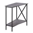 thumbnail image 1 of Tucson Wedge End Table in Weathered Gray Wood and Black Metal Frame, 1 of 5