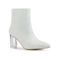 thumbnail image 1 of Unique Bargains Bottines à Paillettes à Talon Bloc Transparent pour Femme Blanches (Taille 8), 1 of 7