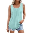 thumbnail image 1 of Chbgutlmr Camisole pour Femmes Grande Taille Col Rond Sans Manches Couleur Unie Plissée Chic Décontractée Tuniques, 1 of 6
