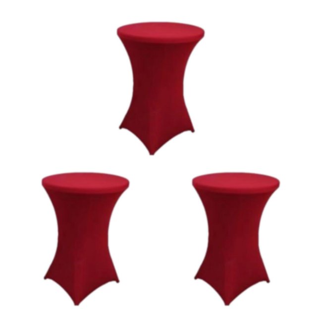 Wweixi Easy Care Stretch Round Tablecloth Stain-resistant And Versatile red 3Set
