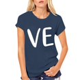 thumbnail image 2 of Hot Sale!! T-Shirts de la Saint-Valentin pour Femmes Imprimés Graphiques Mignons Léopard Cœur Amour T-Shirts Décontractés Manches Courtes Col Rond Marine + TP, 2 of 7