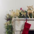 thumbnail image 2 of Northlight Glitter Striped 6-Loop Christmas Bow Decoration - 9" x 14" - Gold, 2 of 3
