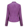 thumbnail image 4 of IROINID Veste en Faux Cuir pour Femmes Manches Longues Couleur Unie Col à Revers, Veste Confortable, 4 of 8