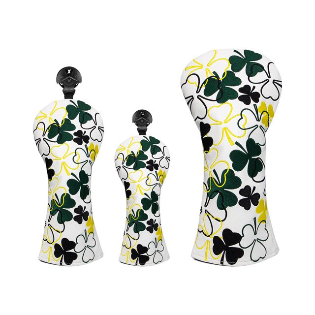 jinwen Golf Club Head Cover Embroidered Patterned Water Resistant with Tags Hybrid Head Set