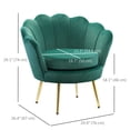 thumbnail image 3 of HOMCOM Modern Accent Chair Velvet Fabric Leisure Club Chair with Gold Legs, 3 of 10