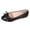 Black, variant on Womens Bows Leather Ballet Flat Non Slip Soft Soled Low Wedge Walking Shoes Comfortable Slip On Loafers White Size 8.5