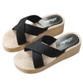 thumbnail image 2 of LSLJS Pantoufles d'Été pour Femmes en Herbe à Talons Hauts, Chaussures de Plage à Brides Croisées, Pantoufles pour Femmes, 2 of 5