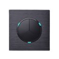 thumbnail image 1 of 3 Gang 2 Way Random Click On / Off Passage Wall Light Switch Switched LED Indicator Black / Silver Grey Aluminum Panel ,Trusted and Reliable, 1 of 6