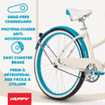 thumbnail image 3 of Huffy 26” Good Vibrations Cruiser Bike, Fits Riders 60”+, White, Adult, Womens, 3 of 12
