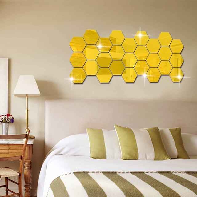 Hexagon Mirror Paste Acrylic Mirror Wall Paste Three Dimensional Wall Paste Home