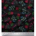 thumbnail image 1 of Soimoi polyester Crepe Fabric Leaves & Pink Flower Floral Print Sewing Fabric Yard 52 Inch Wide, 1 of 3
