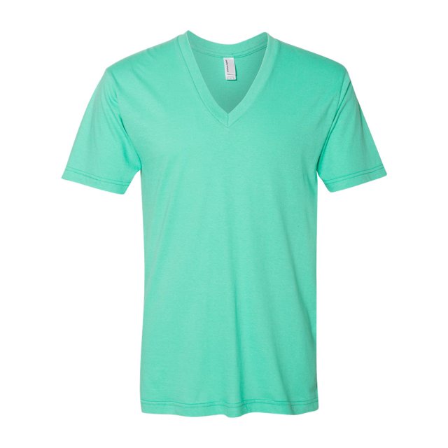 American Apparel T-Shirt Col en V en Jersey Fin, TP, Menthe