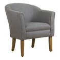 thumbnail image 1 of HomePop Barrel Shaped Accent Chair, Gray and Brown, 1 of 2