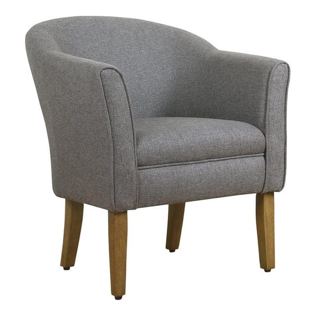 HomePop Barrel Shaped Accent Chair, Gray and Brown