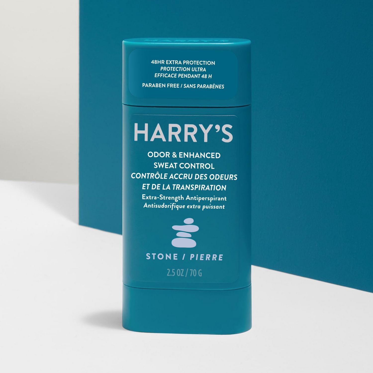 Antisudorifique pour hommes en bâton extra puissant avec protection accrue contre les odeurs et la sueur Harry’s, parfum Pierre – 70 g