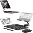 thumbnail image 1 of for Samsung Galaxy Z Fold 6 5 4 Stand and Keyboard Mouse, Portable Detachable Bluetooth Keyboard, Foldable Adjustable Tablet Stand Holder for Desk, with Wireless Mouse and Pen, 1 of 7