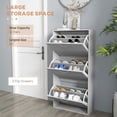 thumbnail image 4 of HOMCOM Armoire Mince de Rangement pour Chaussures avec 3 Tiroirs Basculants pour 12 Paires de Chaussures, 4 of 10