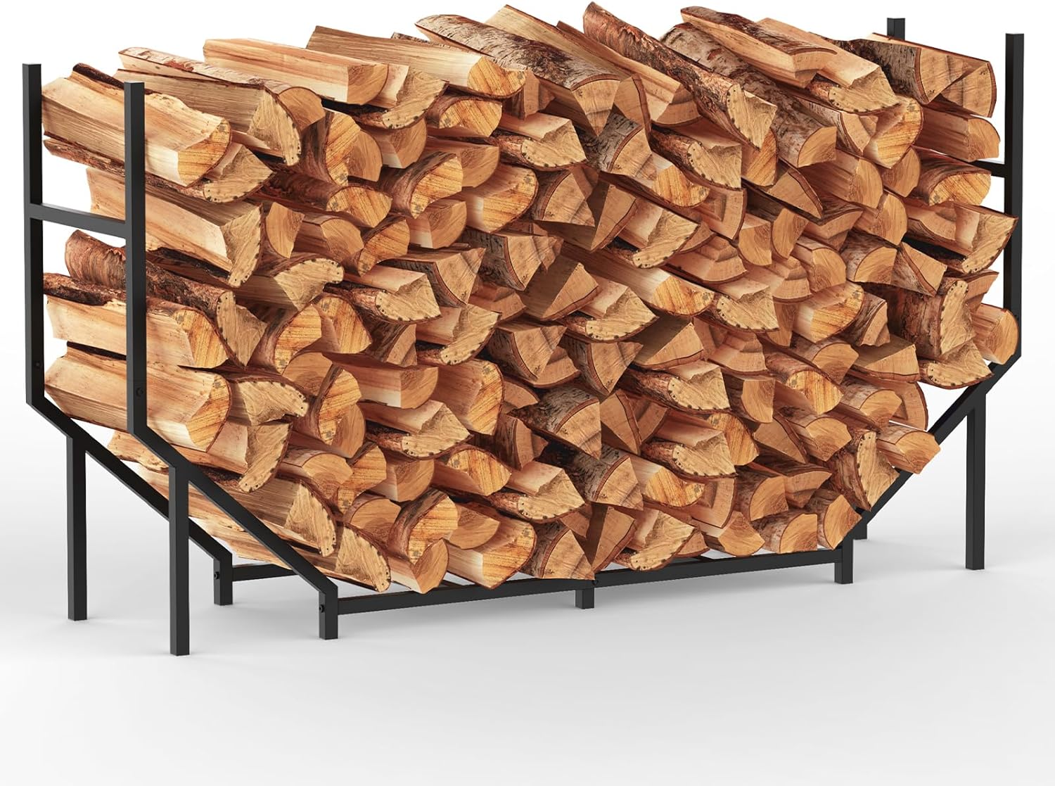 FT Firewood Rack for Fireplace Fire Wood Holders Wood Storage Heavy Duty Metal Log Rack Outdoor Indoor Adjustable Fire log Rack