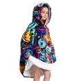 thumbnail image 2 of Blanket Hoodie for Kids Oversized Wearable Hooded Blanket Soft Warm Flannel Hoodie Sweater Blanket Animal Pattern Blanket Sweatshirt One Size Fits All Wearable Blanket with Pockets, 2 of 9