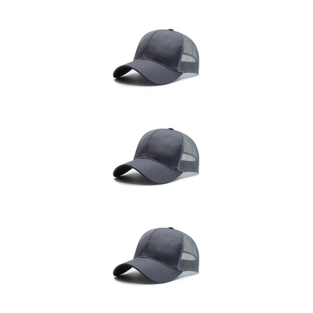Baohd Male 3D Embroidery Snap-back Hat Fashionable Adjustable Strap Sun Protection Breathable Comfortable grey 3Set