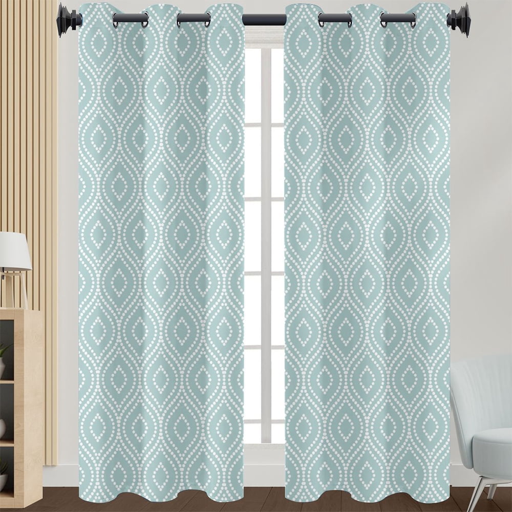 Innerwin Curtain Floral Window Drape Blackout Eyelet Top Panel Grommet Modern Home Decor Light Filtering Style 6 W:43"x H:54"