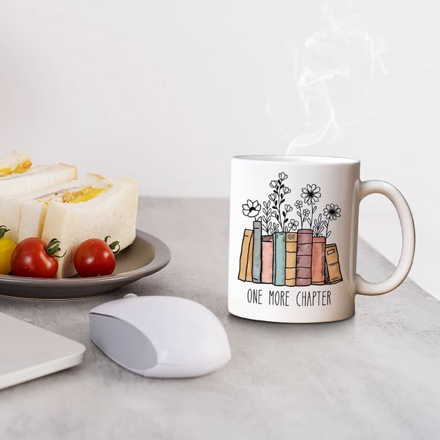 Gift For Book Lover, Floral Book Mug, Reading Mug, Flower Book Mug, Book Lover Mug, Librarian Mug,Teacher Gift
