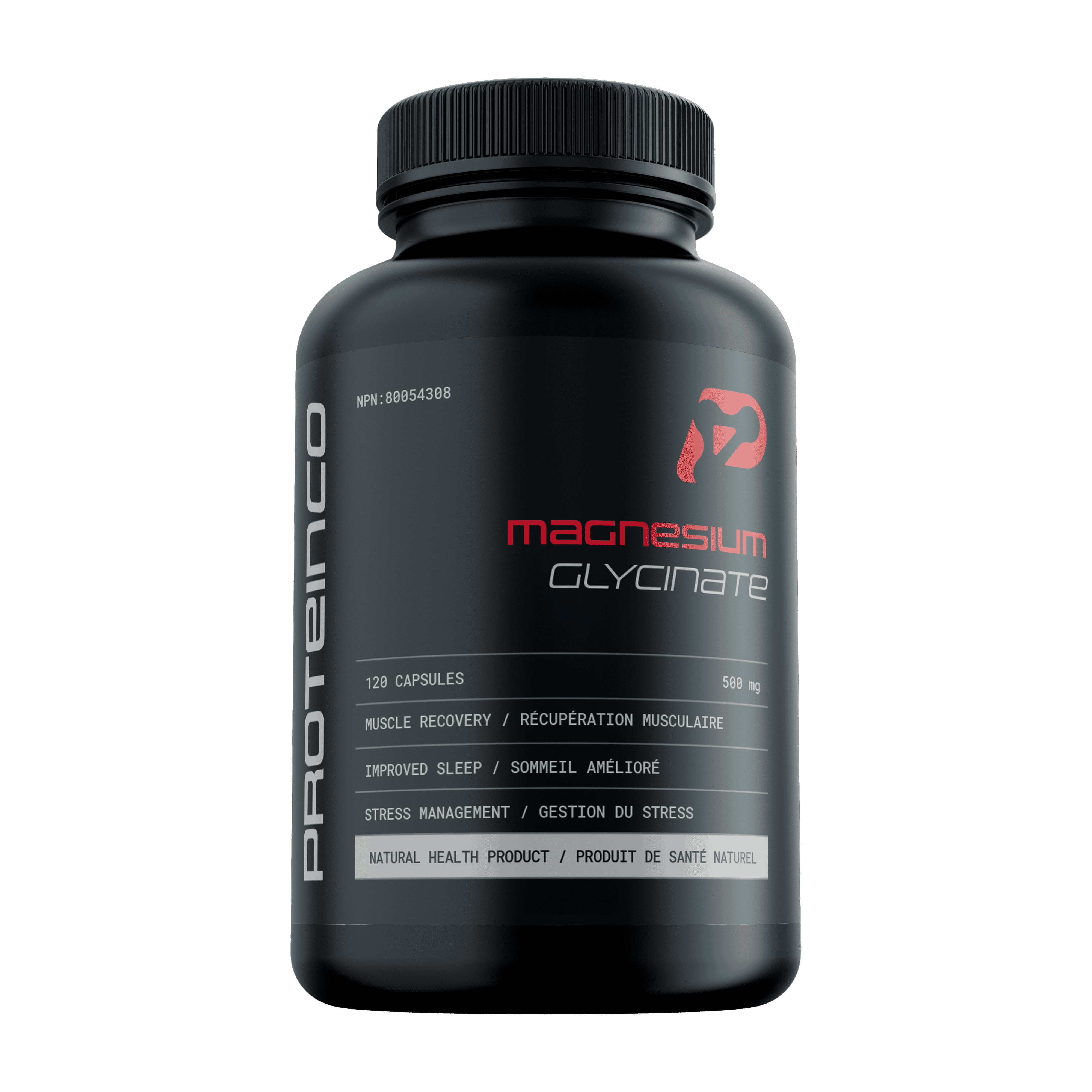 ProteinCo | Magnesium Glycinate Capsules | 500 mg | Supports bone & digestive Health | Improved muscle recovery & energy | Helps Calm Anxiety - Mood - Sleep | 120 Capsules
