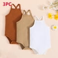 thumbnail image 1 of asjyhkr 3PCS Baby Clothes Summer Rompers Toddler Onesie Breathable Infant Bodysuits,Easy Snap Closure & Spaghetti Strap(6M-2T), 1 of 3