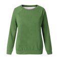 thumbnail image 4 of RKSTN Chandail pour Femmes Mode Couleur Unie Décontracté Manches Longues Col Rond Hauts Coupe Ajustée Chandail à Enfiler Mignon Léger Blouse, 4 of 4
