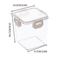 thumbnail image 3 of Suncoda Canister, Kitchen Storage Square Sealed Tank, Grain Storage Tank, Pet Plastic Food Grade Refrigerator, Fresh-Keeping Storage Box, 3 of 3