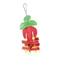 thumbnail image 2 of TISHITA Wood Hanging Bird Chewing Toy, Large Medium Parrot Cage Swing and Standing Toy Strawberry, 2 of 7