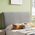 thumbnail image 2 of Pinmoco Tête de Lit Rembourrée Lit Double, Hauteur Réglable et Tête de Lit Ergonomique en Mousse, Tissu Gris, 2 of 7