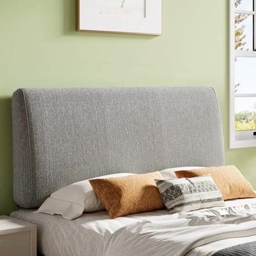 Pinmoco 4.7'' Upholstered Foam Headboard, Height Adjustable and Ergonomic Head Board for King Bed, Fabric Gray