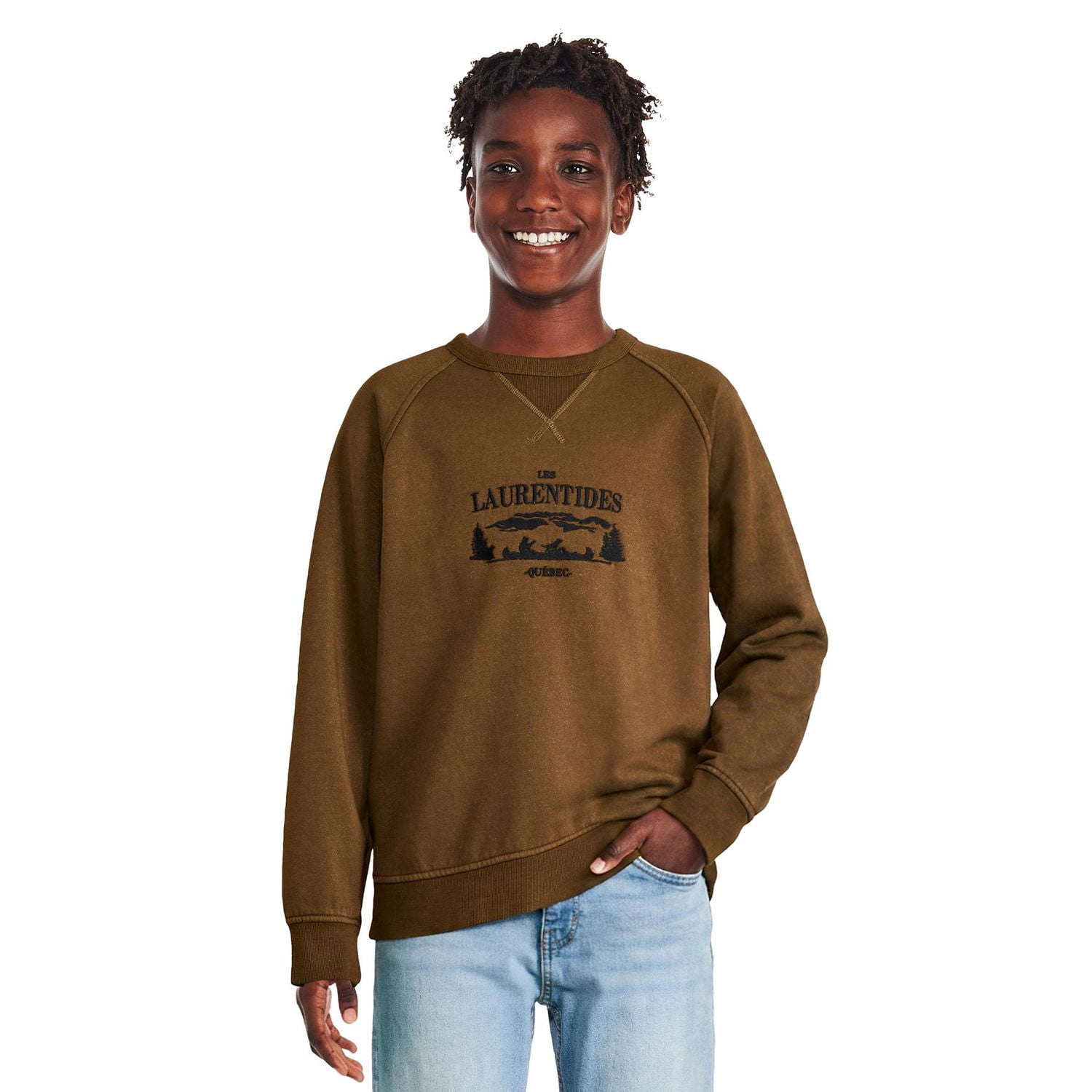 Coton ouaté délavé à imprimé graphique Canadiana collection non genrée pour enfants