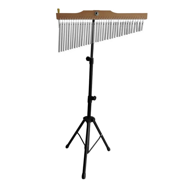 Yinanstore 36 Bar Chimes Musical Instrument Practice Performance with Mounting Stand Percussion Instrument for Gifts Friends New Year Argent Black