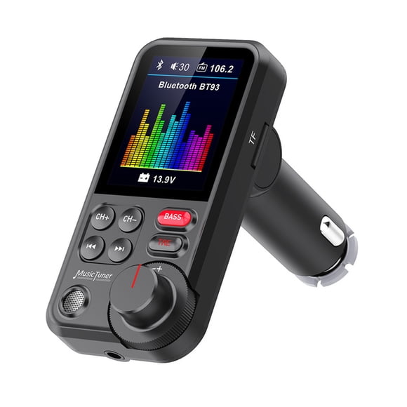 1.8" Colorful Car FM Transmitter Wireless Bluetooth 5.0 Car Kit Handsfree Calling AUX Mp3 Music Receiver Quick QC3.0 Charge