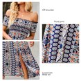 thumbnail image 2 of ANGGREK One Piece Off Shoulder Dress, Off Shoulder Slit Long Dress Floral Printed For Daily Life, 2 of 5